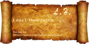 Leszl Henrietta névjegykártya
